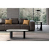 Tavolino con top in ceramica su vetro e struttura in metallo Antracite Dolmen 55cm X 100cm H 35cm Stones