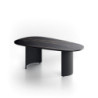 Tavolino con top in ceramica su vetro e struttura in metallo Nero Dolmen 55cm X 100cm H 35cm Stones
