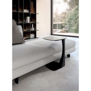 Tavolino con top in ceramica su vetro e struttura in metallo Antracite Menhir 45cm X 45cm H 53cm Stones