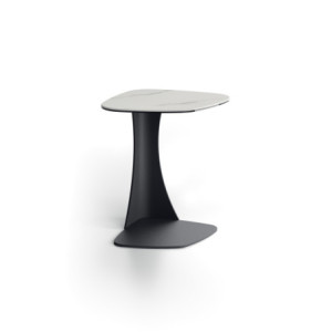 Zoom Tavolino con top in ceramica su vetro e struttura in metallo Antracite Menhir 45cm X 45cm H 53cm Stones