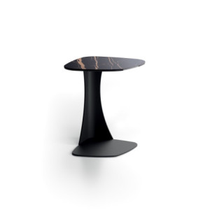 Zoom Tavolino con top in ceramica su vetro e struttura in metallo Nero Menhir 45cm X 45cm H 53cm Stones