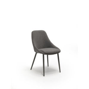 Zoom Set di 4 Sedie in tessuto easy-clean Gambe in metallo verniciato Kira 51cm X 59cm H 85cm Stones