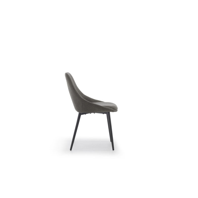 Set di 4 Sedie in tessuto easy-clean Gambe in metallo verniciato Kira 51cm X 59cm H 85cm Stones
