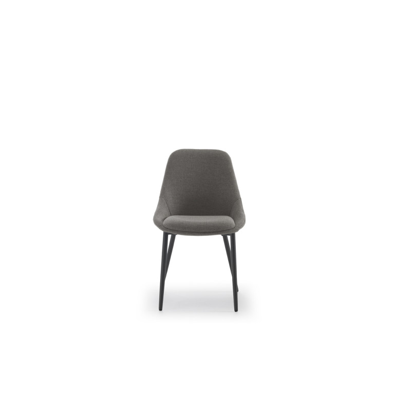 Set di 4 Sedie in tessuto easy-clean Gambe in metallo verniciato Kira 51cm X 59cm H 85cm Stones