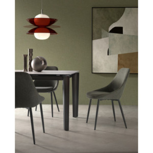 Zoom Sedia in tessuto easy-clean Gambe in metallo verniciato Kira 51cm X 59cm H 85cm Stones