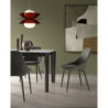 Set di 4 Sedie in tessuto easy-clean Gambe in metallo verniciato Kira 51cm X 59cm H 85cm Stones