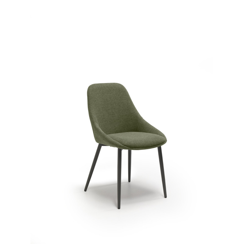 Set di 4 Sedie in tessuto easy-clean Gambe in metallo verniciato Kira 51cm X 59cm H 85cm Stones