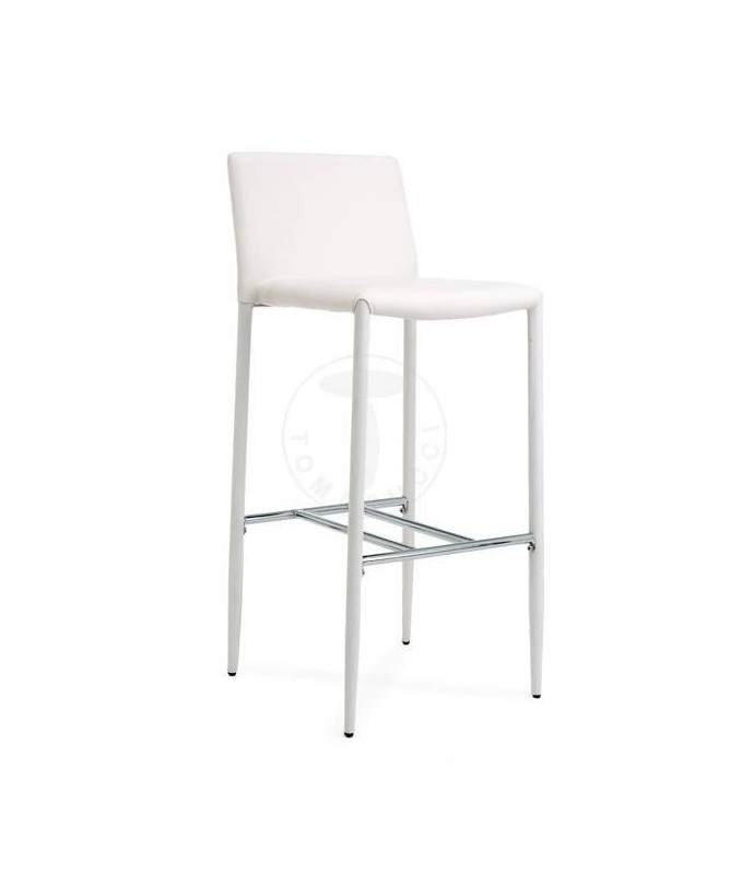 Sgabello in pelle ecologica Lion - set da 2 bianco