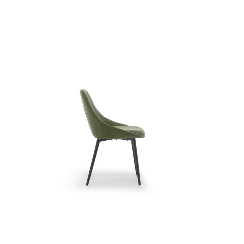 Set di 4 Sedie in tessuto easy-clean Gambe in metallo verniciato Kira 51cm X 59cm H 85cm Stones