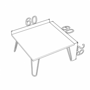Tavolino da salotto rettangolare rovere Illia 60x60 MT1904021