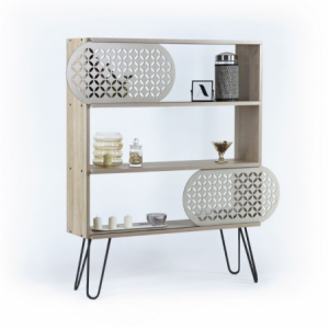 Libreria 3 ripiani Illia rovere nero 94x25x117