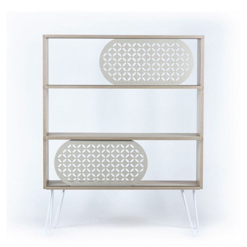 Libreria 3 ripiani Illia rovere nero 94x25x117