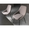 Set di 4 Sedie in tessuto easy-clean Gambe in metallo verniciato Kira 51cm X 59cm H 85cm Stones
