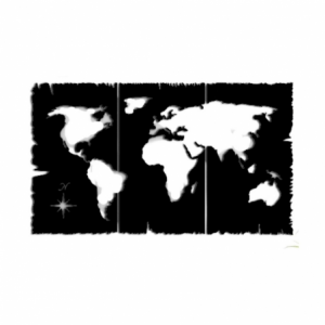 Cornice decorativa mondo nero 125x73 cm MT1924241