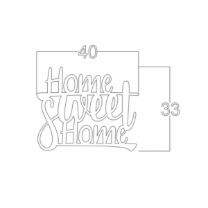 Zoom Scritta decorativa home sweet home nero 40x33 cm MT192410
