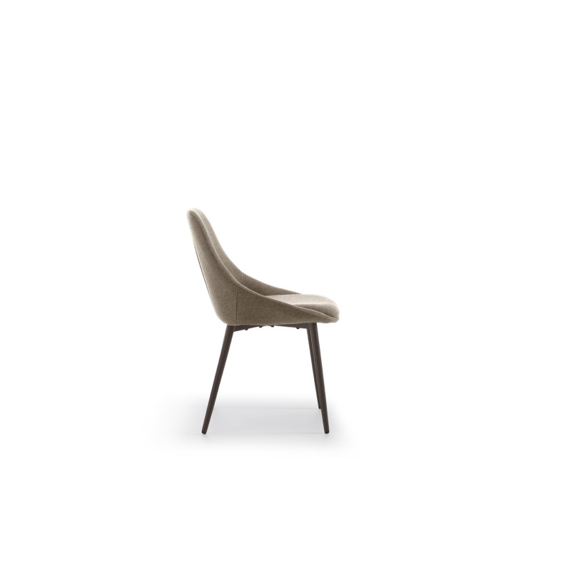 Set di 4 Sedie in tessuto easy-clean Gambe in metallo verniciato Kira 51cm X 59cm H 85cm Stones