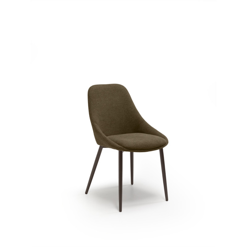 Set di 4 Sedie in tessuto easy-clean Gambe in metallo verniciato Kira 51cm X 59cm H 85cm Stones