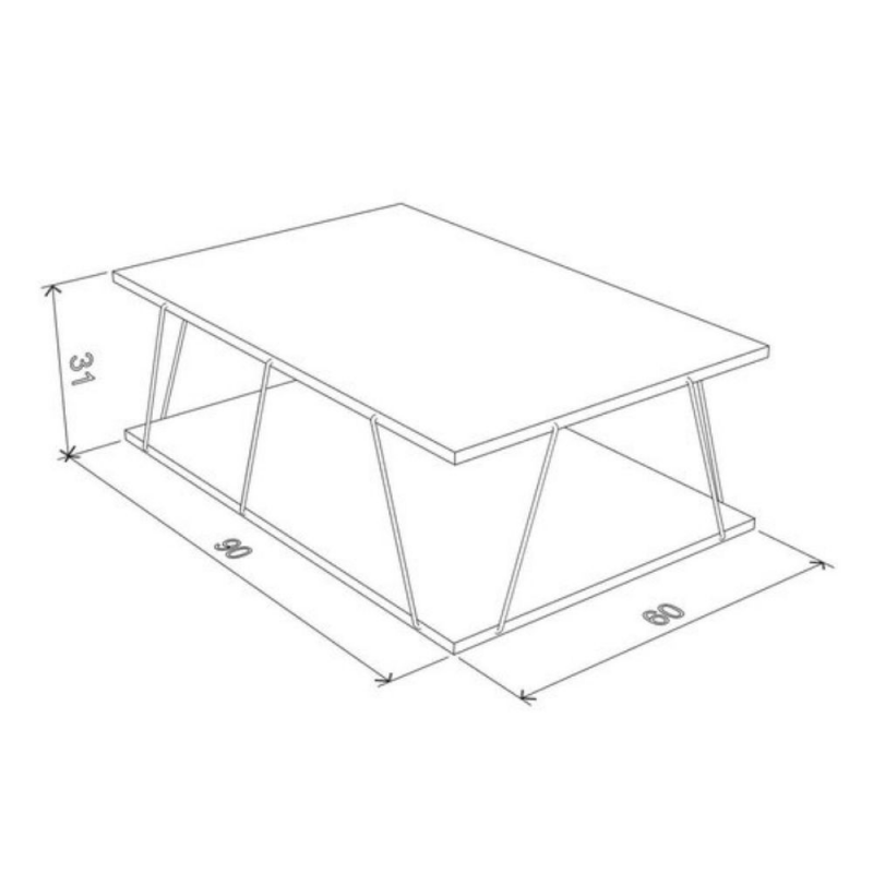 Tavolino da salotto Tars bianco 90x60x31h