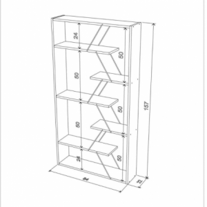 Zoom Libreria Tars rovere 84x24x157H