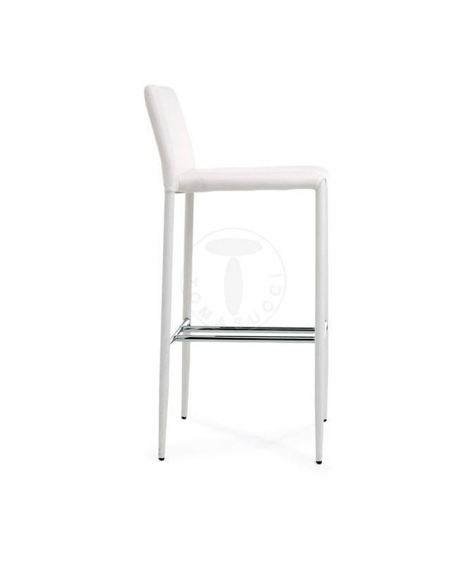 Sgabello in pelle ecologica Lion - set da 2 bianco