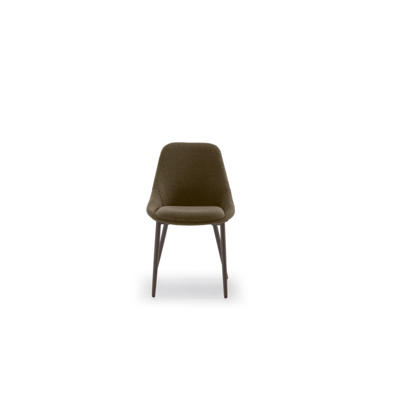 Set di 4 Sedie in tessuto easy-clean Gambe in metallo verniciato Kira 51cm X 59cm H 85cm Stones