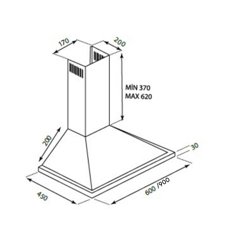 Samet Cappa a piramide Eolo 60 inox 60 cm