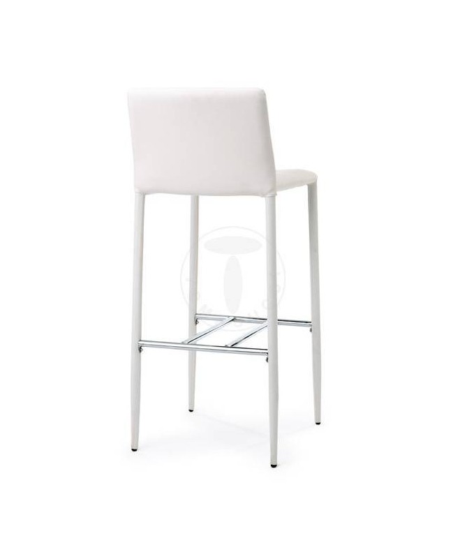 Sgabello in pelle ecologica Lion - set da 2 bianco