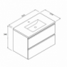 Mobile bagno sospeso Carezza bianco lucido 80x46x54 H