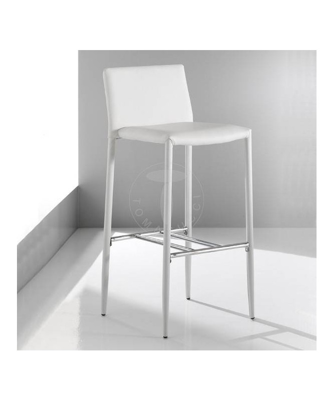 Sgabello in pelle ecologica Lion - set da 2 bianco