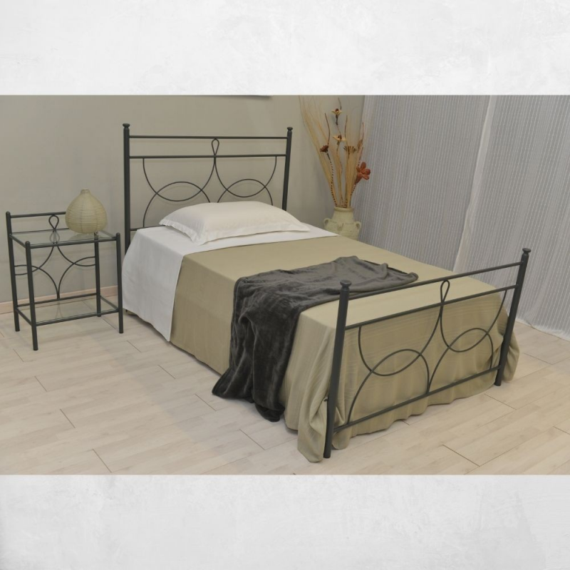 Letto una piazza e mezza Silene ferro battuto antracite