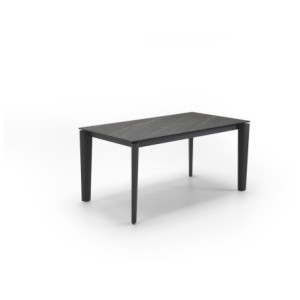 Tavolo con top in ceramica su vetro e struttura in metallo Antracite opaco Horus 90cm X 160-240cm H 76cm Stones