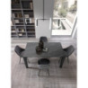Tavolo con top in ceramica su vetro e struttura in metallo Antracite opaco Horus 90cm X 160-240cm H 76cm Stones