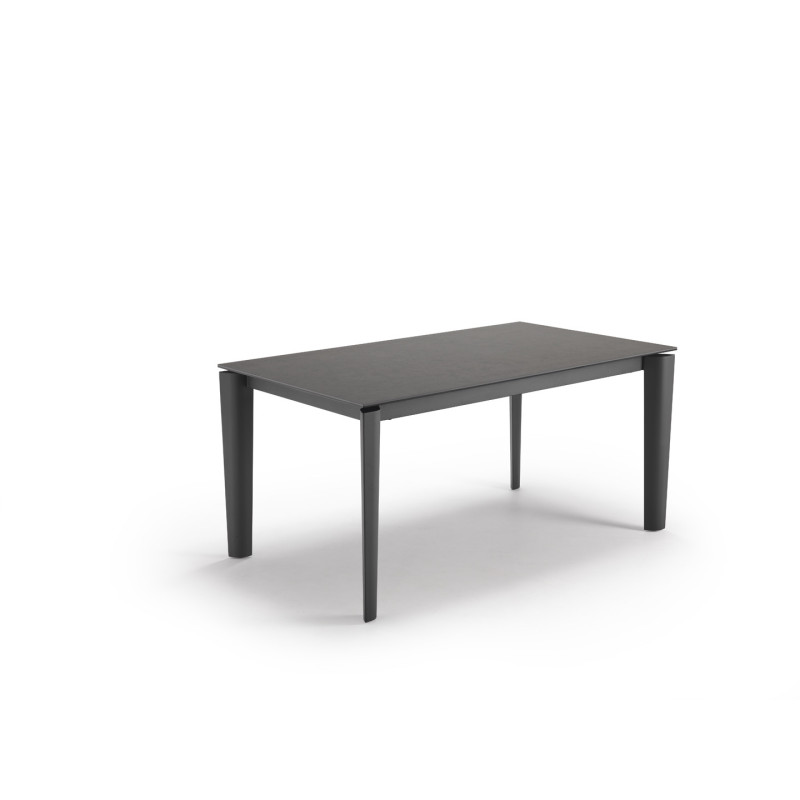 Tavolo con top in ceramica su vetro e struttura in metallo Antracite opaco Horus 90cm X 160-240cm H 76cm Stones