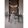 Tavolo con top in ceramica su vetro e struttura in metallo Antracite opaco Horus 90cm X 160-240cm H 76cm Stones