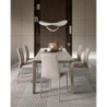 Tavolo con top in ceramica su vetro e struttura in metallo Sabbia opaco Horus 40cm X 160-240cm H 76cm Stones