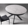 Tavolo con top in ceramica su vetro e struttura in metallo Antracite opaco Moon 120cm X 120-160cm H 76cm Stones