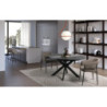 Tavolo con top in ceramica su vetro e struttura in metallo Antracite opaco Moon 120cm X 120-160cm H 76cm Stones