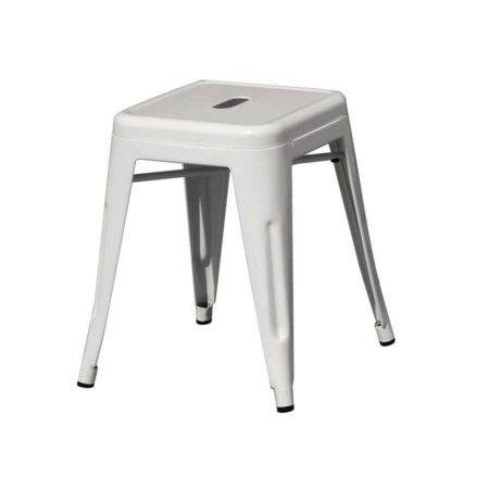 Set Di 4 Sgabelli Basso Impilabile Lamiera Silver Moia
