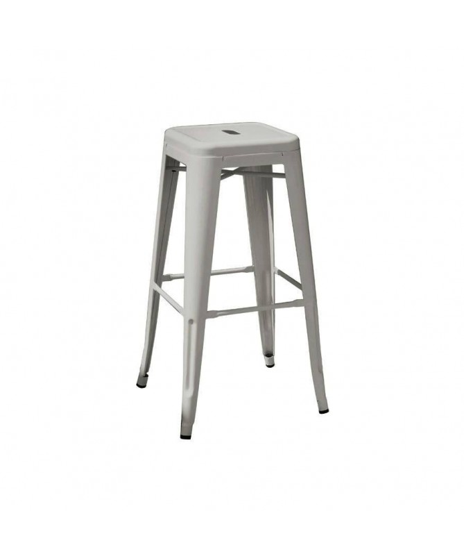 Set di due Sgabelli MOIA alti in lamiera galvanizzata grigi