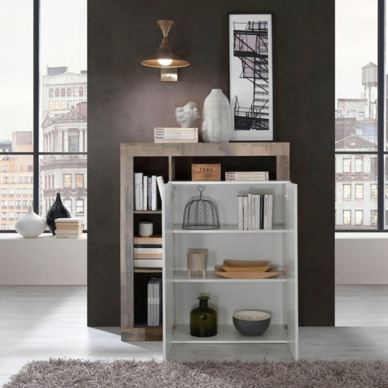 Credenza Mogol bianco lucido pero 108x42x127H