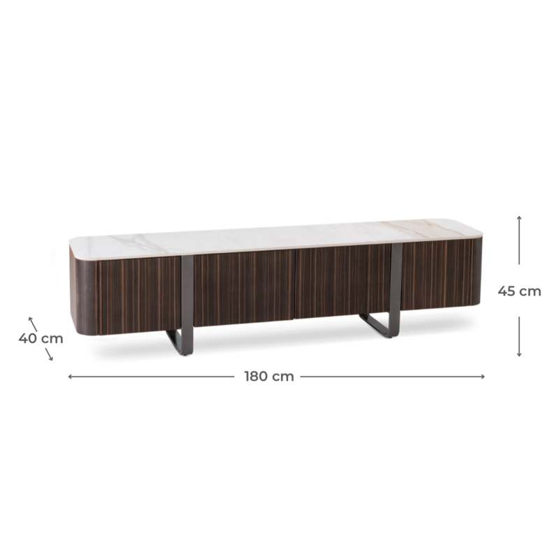 Porta TV 180 x 40 x H 45 cm Andromeda 40cm X 180cm H 45cm Stones