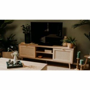 Zoom Mobile porta TV Bali 56A 2 ante effetto vimini