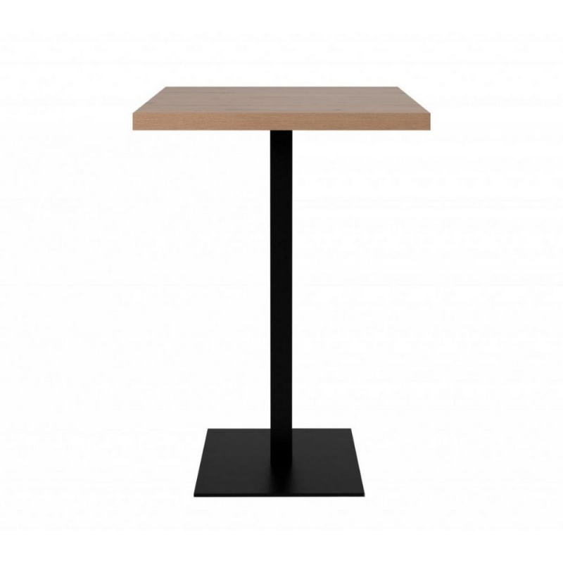 Tavolo alto Quadrato 70x70x105 h cm piano rovere e base nera