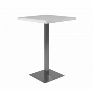 Zoom Tavolo alto Quadrato 70x70x105 h cm piano bianco e base cromo