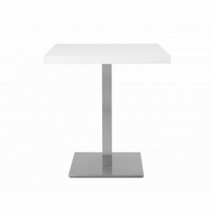 Tavolo Quadrato 70x70x75 h cm piano bianco e base cromo