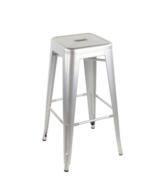 Set di due Sgabelli MOIA alti in lamiera galvanizzata avorio
