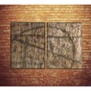 Zoom Olio su metallo 75 x 100 cm Quadro 3cm X 75cm H 100cm Stones