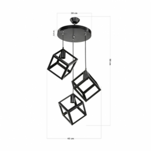 Lampada a sospensione Agatha MDL3790 3 cubi nero