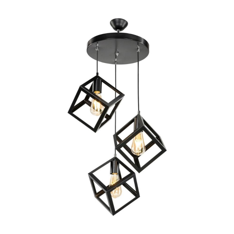 Lampada a sospensione Agatha MDL3790 3 cubi nero
