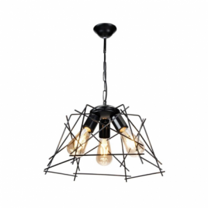 Zoom Lampada a sospensione Tena MDL3854 luci in metallo nero asimmetrico